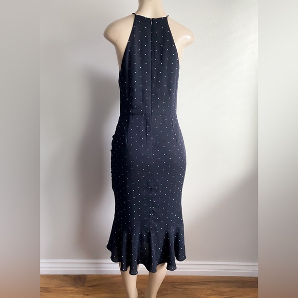Cooper St Portia Midi Dress Polka Dots Mermaid Ruched Halter Bodycon High Low 6 - Picture 10 of 14